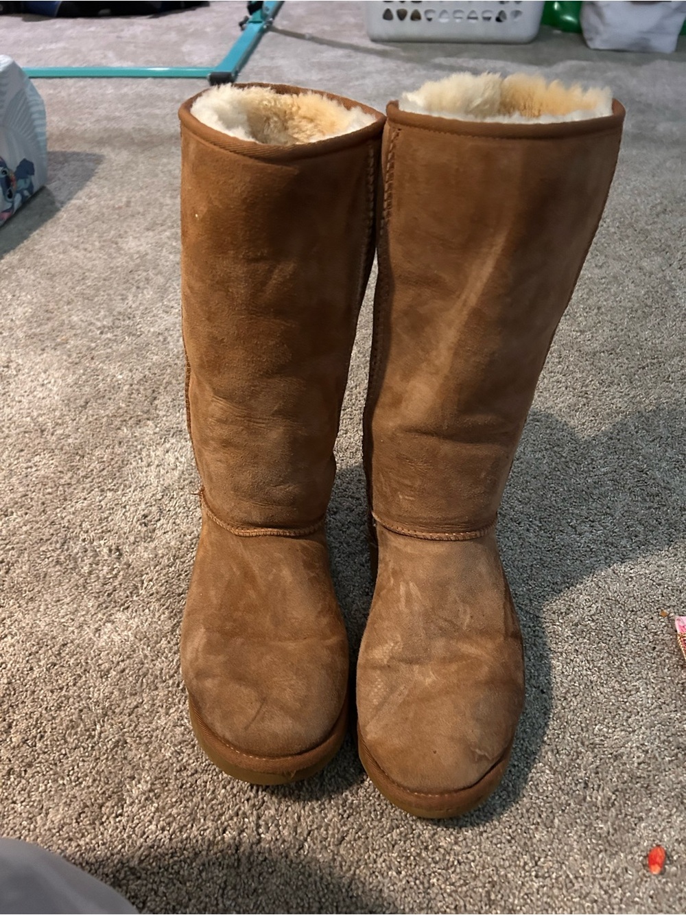 UGGS Classic Shearling-Lined Suede Tall Boots - Chestnut